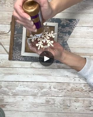 Rustic Snowflake Sign | Rustic Snowflake Sign | By Creating Through ChaosFacebook Snowflake Crafts For Adults, Wood Snowflake Crafts, Painted Snowflakes On Wood, Rustic Snowflakes, Rustic Snowflake Decor, Dollar Tree Wood Snowflake, Wood Snowflake Ornaments Diy, Scrap Wood Snowflake, Wood Snowflake