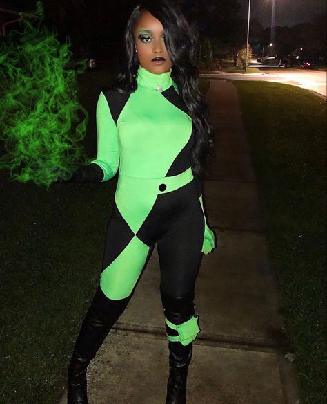 Jumpsuit With Gloves, Shego Costume, Kim Possible Cosplay, Bodysuit Jumpsuit, Leg Bag, Costume Makeup, Cosplay Dress, Diy Halloween Costumes, Diy Costumes