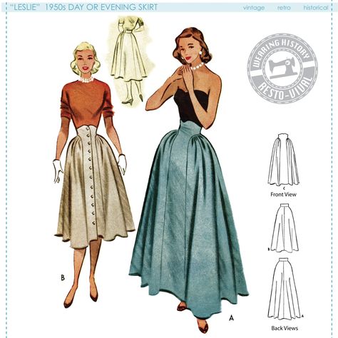 All the “Leslie” 1950s Skirt Video Tutorials – Wearing History® Blog 50s Cottage, 1950s Skirt, Evening Skirts, Matching Patterns, Style Cottage, Sewing Book, Moda Vintage, Modern Fabric, Historical Fashion