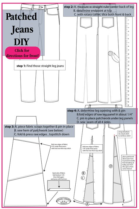 Ultimate guide to making your own patcjwork wide leg jeans! So easy and my daughter Emma loved the result! How To Make Jeans Looser, How To Widen Jeans Leg, Diy Wide Leg Jeans, Wide Leg Jeans Pattern, Diy Wide Leg Pants, Upcycle Jeans Diy, Patchwork Jeans Diy, Jeans Pattern Sewing, Sew Upcycle