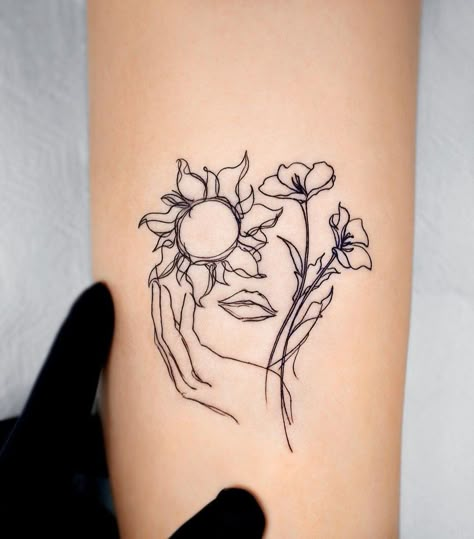 Flower Head Drawing, Mundo Hippie, Inner Arm Tattoos, Elbow Tattoo, Head Drawing, Strength Tattoo, Tattoo Cover Up, Drawing Tattoo, Feminine Tattoo