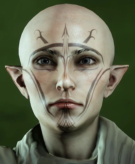 Facial Tattoos, Elf Makeup, Never Again, Dragon Age, The Elf, Face Art, Makeup Art, Makeup Inspo, Body Painting