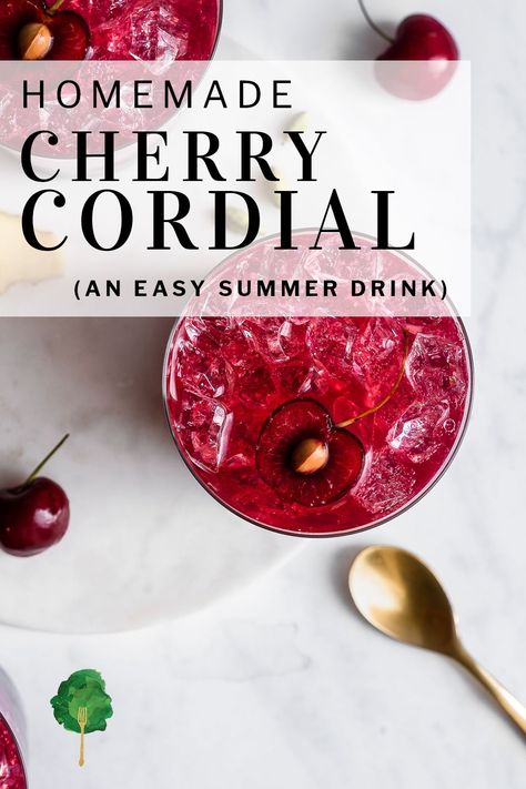 Summery, sweet, and with the faintest touch of spice, this cherry cordial tastes lovely when swirled into sparkling water and served over ice. It's simple to make, and you can leave the pits in the cherries, too. Lemon Water Health Benefits, Lemon Water Before Bed, Cordial Recipe, Lemon Juice Benefits, Cherry Cordial, Drinking Vinegar, Hot Lemon Water, Touch Of Spice, Lemon Health Benefits