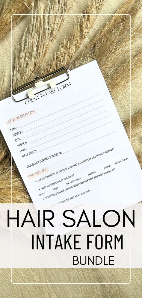 Hair Salon Client Intake Form New Client Hair Salon Form Consultation Intake Hairdresser Form Consult Salon Hair Dresser Client Form Intake - Etsy Canada Hair Salon Suite Decor, Hair Salon Suite, Client Template, Client Consultation, Client Intake Form, Hair Salon Marketing, Hair Salon Business, Intake Form, Hair Stylist Logo