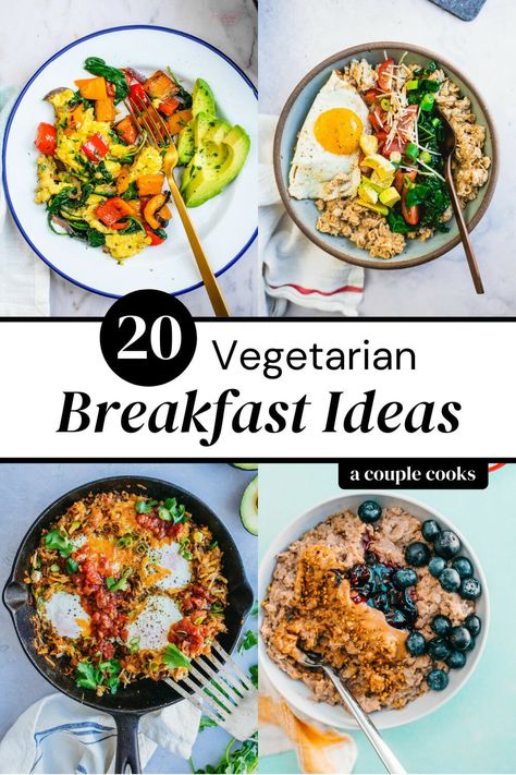 Vegetarian Breakfast Ideas, Vegetarian Breakfasts, Meatless Breakfast, Healthy Vegetarian Breakfast, Menu Sarapan Sehat, Breakfast Recipies, Veggie Breakfast, Vegetarian Breakfast Recipes, Smoothie Bowls