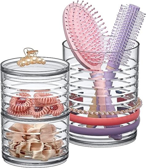 Amazing Abby - Intrigue - Acrylic Headband Organizer, Plastic Hairbrush Holder, Stackable Container for Hair Accessories and Beauty Supplies, Perfect Storage for Vanity and Bathroom, Crystal Clear

Color: Clear
Specific Uses For Product: Bathroom
Material: Plastic
Special Feature: Durable
Color: Clear
Brand: Amazing Abby
Mounting Type: Tabletop Mount Hair Tie Holder, Bathroom Canisters, Bathroom Containers, Headband Organizer, Bath Sponges, Organizing Hair Accessories, Beauty Supplies, Supplies Organization, Acrylic Plastic