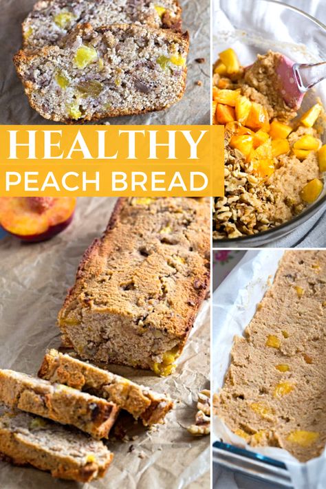 Recipes With Peaches, Peach Bread, Recipe For Breakfast, Goat Barn, Homemade Bread Recipes Easy, Healthy Bread, Spelt Flour, Peach Recipe, Breakfast Snacks