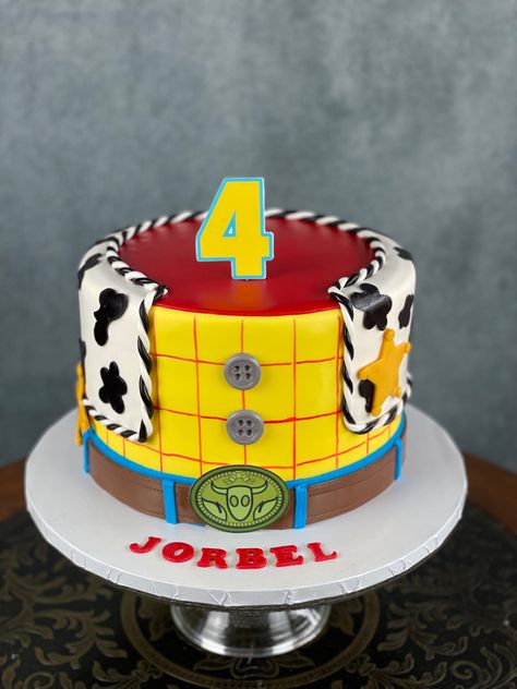 Single Tier Toy Story Cake, Simple Toy Story Cake, Toy Story Birthday Cake, Woody Birthday, Lincoln Birthday, Tiered Cakes Birthday, Aesthetic Foods, Toy Story Theme, Toy Story Cakes