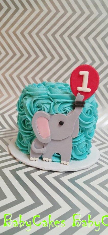 Elephant themed 1st birthday smash cake. Elephant Smash Cake, Elephant Theme Cake First Birthdays, Elephant Cake Ideas Birthdays, Elephant Shaped Cake, Elephant Bday Cake, Birthday Cake With Elephants, Elephant Birthday Cakes, Elephant First Birthday, Elephant Birthday Party