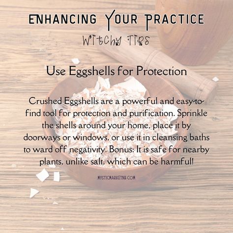 🌟🔮 Harness the Power of Eggshells for Protection! 🔮🌟 Did you know that something as simple as an eggshell can be a powerful tool in your spiritual practice? 🥚✨ Eggshells have been used for centuries in witchcraft and folk magick for their protective properties. Here's how you can incorporate them into your rituals: 1. Protection Powder: Grind clean, dry eggshells into a fine powder. Sprinkle this around your home, windows, and doorways to create a protective barrier against negative energie... Home Windows, Herbal Tinctures, Spiritual Practices, Egg Shells, Being Used, Knowing You, Did You Know, Books To Read, Spirituality