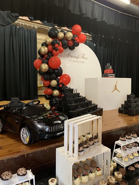 Jordan 1 1st Birthday, Jordan First Birthday Theme, Jordans Theme Birthday Party, Jordan 1 Theme Birthday Party Ideas, Air Jordan Themed Birthday, Air Jordan Birthday Party Ideas, Jordan Themed Birthday Party, Jordan Bday Theme, Michael Jordan Birthday Party