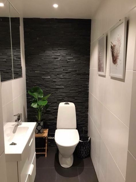 Small Bathroom Tiles Ideas, Toilet Room Design, Tiles Small Bathroom, Small Bathroom Remodels, Small Downstairs Toilet, Small Bathroom Wallpaper, Bathroom Organizing, Half Bathroom Decor, Bathroom Organizers