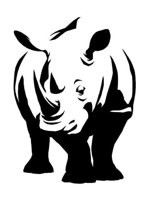 Rhino Silhouette, Rhino Pictures, Rhino Illustration, African Animals Photography, Animal Stencil Art, Rhino Art, Animal Stencil, Silhouette Stencil, Animal Silhouette