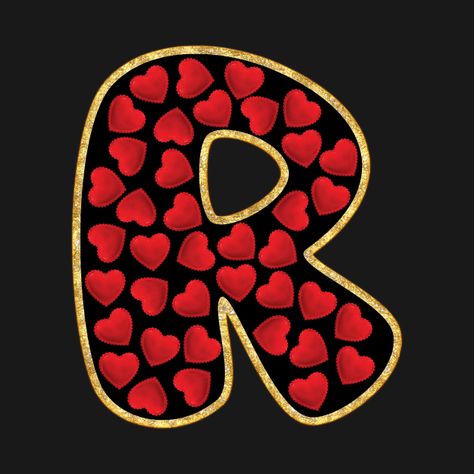 Check out this awesome 'Cute+letter+R+-+love+style%E2%80%93+Initial+R+with+red+hearts+...' design on @TeePublic! Initial P, Initial R, Cute Letter, Gift For Love, Hearts Design, Cute Letters, Fabric Red, Valentine Birthday, Letter P