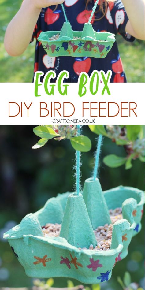 Bird Feeder Diy, Egg Box, Diy Bird Feeder, Daycare Activities, Daycare Crafts, Spring Activities, Egg Carton, Toddler Learning Activities, Toddler Fun