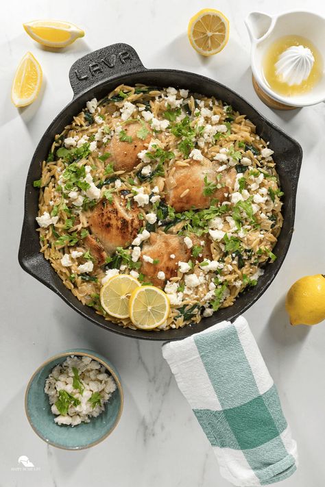 Orzo With Feta, Spinach Orzo, Orzo Recipe, Seared Chicken, Orzo Recipes, Pan Seared Chicken, Top Chicken Recipes, One Dish Dinners, Small Pasta