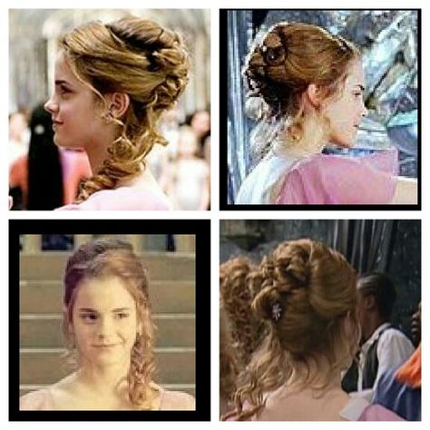 Hermoine's yule ball hair Yule Ball Hair, Yule Ball Hairstyles, Hermione Granger Hair, Hermione Granger Yule Ball, Yule Ball Dress, Ball Hair, Yule Ball, Ball Hairstyles, Athletic Hairstyles