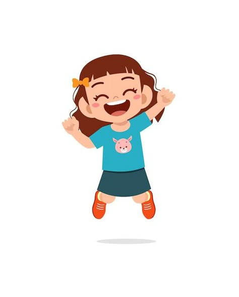 Running Cartoon, Kids Running, Chores For Kids, Girl Running, Happy Kids, Feeling Happy, Cartoon Kids, Children Illustration, Kids Playing