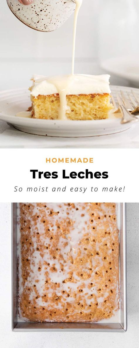 Creme Cheese Frosting, 3 Milk Cake, Fluffy Vanilla Cake, Homemade Cream Cheese Frosting, Tres Leches Cake Recipe, Homemade Cream Cheese, Cream Cheese Frosting Cake, Cream Cheese Topping, Leches Cake