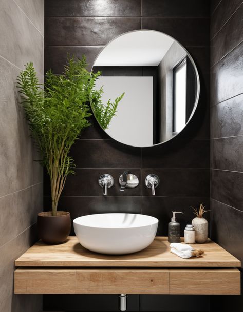 Top 48 Bathroom Ideas For 2025: Trends And Designs You Need To See Small Dark Bathroom, Small Full Bathroom, Bathrooms Ideas, 2025 Trends, Dark Bathrooms, Tile Layout, Latest Bathroom, Waterfall Shower, Smart Bathroom