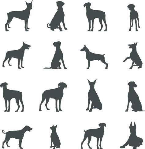 Dobermann dog silhouettes, Dobermann silhouette, Dobermann svg, Dobermann vector Doberman Svg Free, Doberman Stencil, Doberman Silhouette, Doberman Tattoo, Painted Dogs, Dog Silhouettes, Pet Services, Art Biz, Cricut Craft