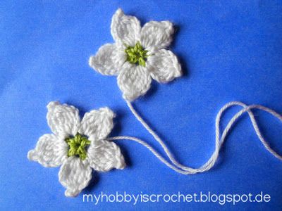 Crochet Blackberry Flower; cluster flower, white flower Canada Anemone, Anemone Canadensis, Blackberry Flower, Flower Chart, Crochet Embellishments, Crochet Flowers Free Pattern, Crocheted Flowers, Crochet Blog, My Hobby