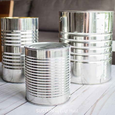 There are so many prettty and practical uses for upcycling tin cans. After looking at these creative tin can crafts, you'll never throw away another tin can! Can Plant Pots, Owl Garden Decor, Tin Can Centerpieces, Tin Can Decorations, Tin Can Lanterns, Recycled Tin Cans, Tin Can Art, Aluminum Can Crafts, Winter Centerpieces