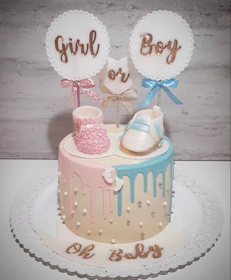 Baby Shower Cake Designs Simple, Baby Shower Cake Ideas Unique, Baby Shower Theme Cake, Unique Baby Shower Cakes, Baby Shower Gender Reveal Cake, Baby Shower Cake Ideas, Cakes Without Fondant, Teal Cake, Indian Baby Shower Decorations