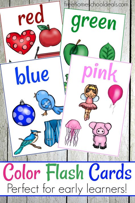 Flashcards For Toddlers, Educational Flash Cards, Vocabulary Flash Cards, Color Flashcards, Free Homeschool Printables, Color Songs, Homeschool Freebies, Free Preschool Printables, Preschool Projects