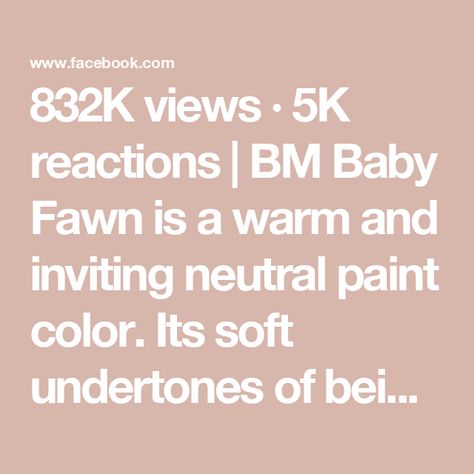 832K views · 5K reactions | BM Baby Fawn is a warm and inviting neutral paint color. Its soft undertones of beige and taupe add warmth and depth, creating a versatile hue that can complement a variety of design styles, from traditional to contemporary. ✨ Have you used Baby Fawn in your home? We’d love to hear your thoughts about this color. ✨Would you like a link to the wallpaper, swatches, cabinet color, or hardware? See link in comments. ♥️ Need more paint and home decor inspo in your life? Follow Simplee DIY! #BenjaminMoore #benjaminmoorepaint #WallpaperWednesday #wallpaperdecor #interiorpainting #ExteriorPainting | Simplee DIY | Yosi Mesbah · Colors (Instrumental) Bm Baby Fawn, Wallpaper Swatches, Paint Walls, Neutral Paint Color, Cabinet Color, Benjamin Moore Paint, Neutral Paint, House Paint Exterior, The Wallpaper