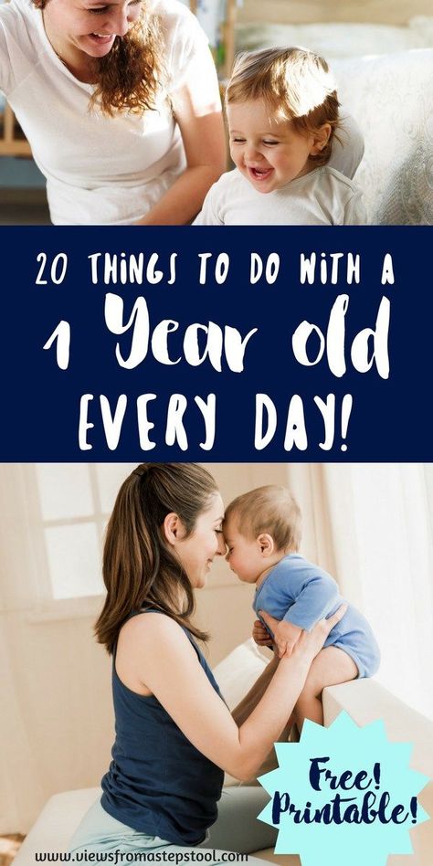 Left wondering what to do with a 1 year old all day long? This list of 20 activities for 1 year olds that you can do every day will take out the guess work! One Year Old Activities Indoor Learning, One Year Old Outside Activities, Fun Activities For One Year Olds, Activities To Do With One Year Olds, One Year Old Play Ideas, Activities For A One Year Old, Language Activities For Infants, Learning Activities For One Year Olds, One Year Old Activities