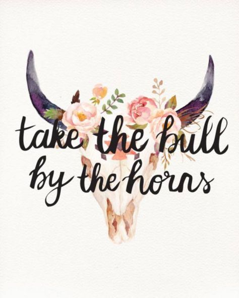 Take The Bull By The Horns || Motivational Monday                                                                                                                                                     More Life Quotes Love, The Bull, It Goes On, Go For It, Pretty Words, The Words, Great Quotes, Beautiful Words, Mantra