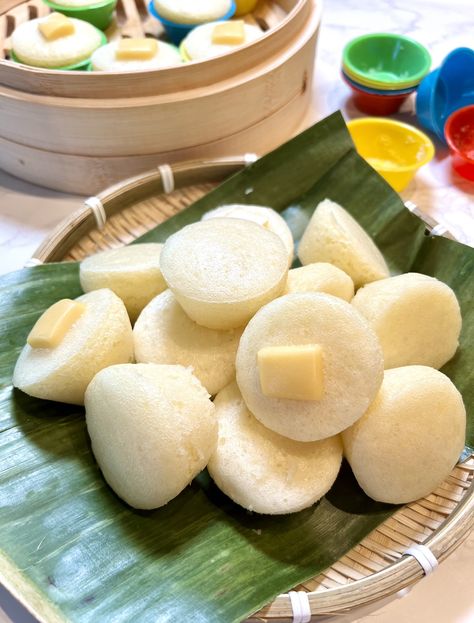 Puto (Filipino Steamed Cakes) | Iankewks Filipino Breakfast, Filipino Snacks, Steamed Cake, Sesame Sauce, Filipino Desserts, Sesame Chicken, Trending Recipes, Asian Desserts, Daisy Duck