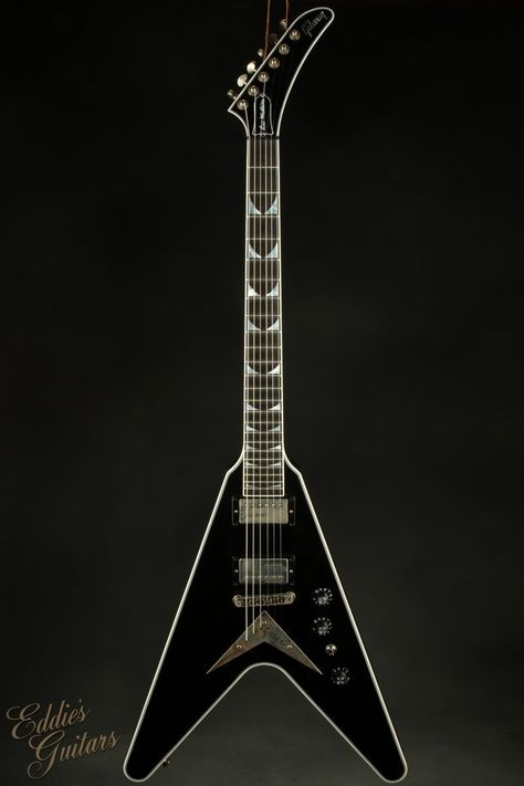 Gibson Custom Shop Limited Edition Dave Mustaine Flying V, EXP VOS Ebony 7.11 #DMV36 Metal Guitars, Flying V Guitar, Gibson Flying V, Dave Mustaine, Flying V, Gibson Custom Shop, Rock Metal, Guitar Songs, Cool Guitar