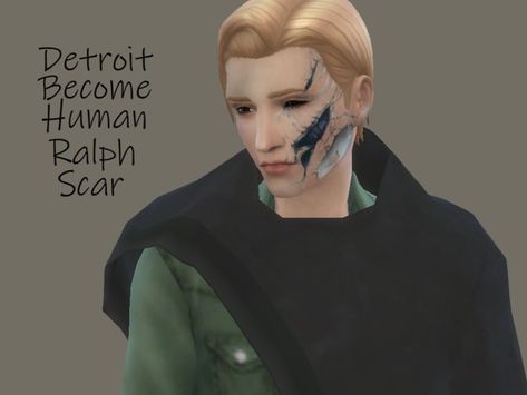 TheComic's Detroit Become Human Ralph Scar Dbh Ralph, Sims 4 Supernatural, Sims 4 Skin Cc, Sims 4 Star Wars, Ts4 Clothes, Facial Scars, Cc Furniture, Sims Poses, The Sims 4 Pc