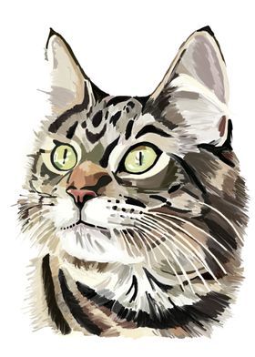 Nice Animals, Watercolor Cats, Cat Phone Wallpaper, Poster Cat, Cat Faces, Cat Drawings, Jungle Cat, Rock Painting Patterns, Watercolor Cat