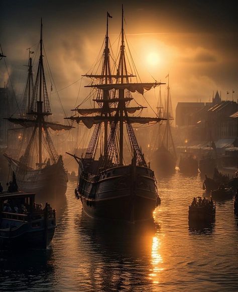 Boat Aesthetic, Big Boat, Old Sailing Ships, Ship Paintings, Fantasy Battle, Pirate Life, Tall Ships, Fantasy World, Pretty Face