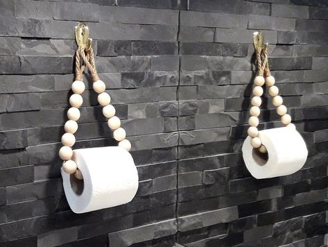 Léonore - Paper Holder Wooden Beads..Eco-friendly Toilet Paper Holder..Bathroom decor..Towel Holder.. – Savee Eco Friendly Toilet Paper, Eco Friendly Toilet, Bathroom Decor Towels, Diy Toilet, Hemma Diy, Creation Deco, Décor Diy, Towel Holder, Handmade Home Decor