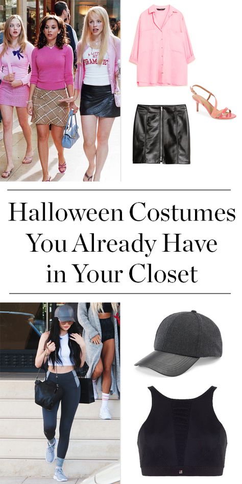 Last-minute Halloween costumes you already have in your closet - click through for 9 awesome, easy ideas! Quick N Easy Halloween Costumes, Easy Adult Halloween Costumes, Super Easy Halloween Costumes, Work Appropriate Halloween Costumes, Easy Last Minute Costumes, Easy Halloween Outfit, Last Minute Kostüm, Easy Halloween Costume Ideas, Office Halloween Costumes