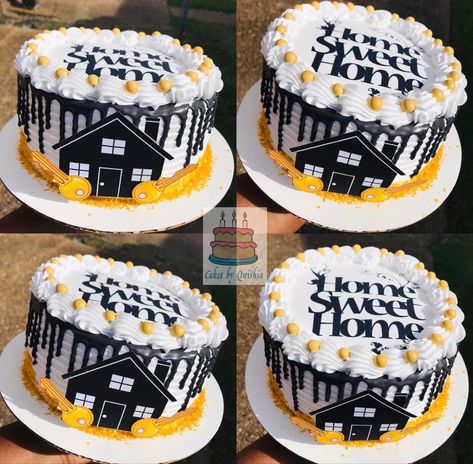 Housewarming Cake Ideas New Homes, House Warming Cake Design, New Home Cake Designs, New House Cake Ideas, Real Estate Cake, Housewarming Cake Ideas, Housewarming Cakes, New Home Cake, House Warming Cake