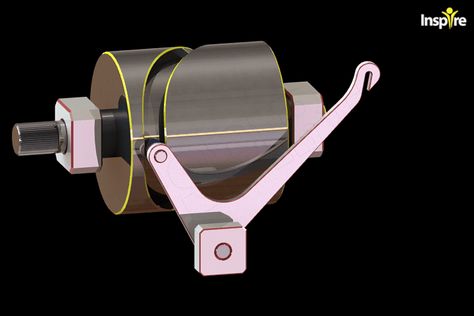 Barrel Cam Mechanism BR1 - 3D CAD model - GrabCAD grabcad.com Mechanical Projects, Mechanical Engineering Design, Mechanical Art, Simple Machines, Kinetic Sculpture, Mechanical Design, Mechanical Engineering, Cool Inventions, Machine Design