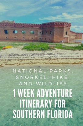 Detailed 1 week itinerary in southern Florida including all three national parks (Dry Tortugas, Everglades, and Biscayne), snorkeling, sightseeing, and fun drinks. Florida National Parks Itinerary, Florida National Parks, One Week Itinerary, Adventure Mom, Biscayne National Park, Southern Florida, Girls Trips, Dry Tortugas National Park, Dry Tortugas