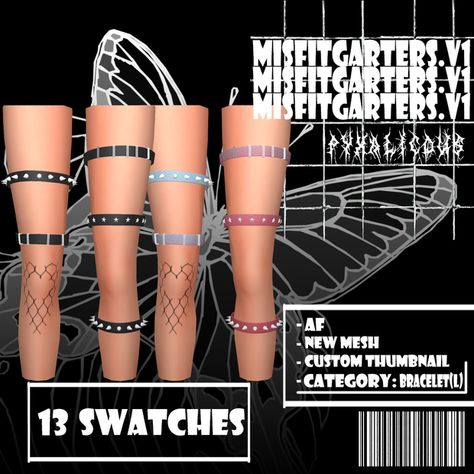 Leg Choker, Thigh Accessories, Ria Core, Ts4 Accessories, Sims 4 Cc Goth, Thigh Garters, Los Sims 4 Mods, Leg Garters, Sims Packs