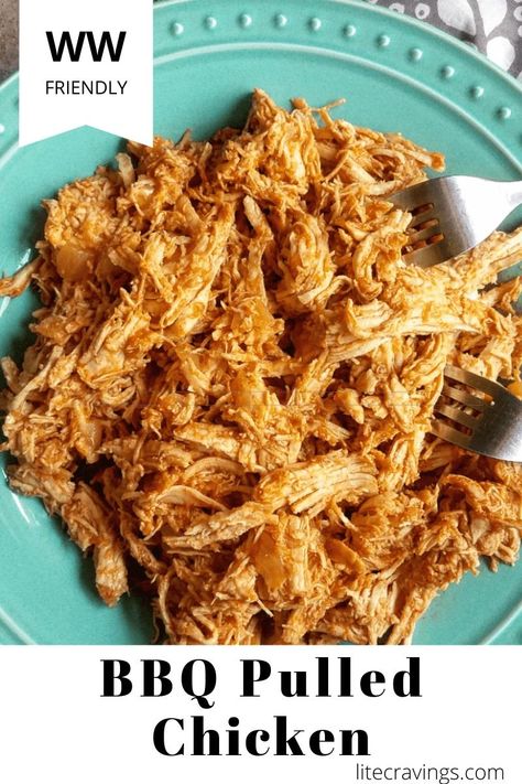 BBQ PULLED CHICKEN (INSTANT POT OR SLOW COOKER) is a super simple summer classic that satisfies the entire family. All of the flavor comes from a 10-minute BBQ sauce that will have you licking your plate! #bbqchicken #slowcookerchicken #instantpotchicken Pulled Chicken Instant Pot, Pulled Chicken Crock Pot Recipes, Barbecue Chicken Crock Pot, Lite Cravings, Crockpot Pulled Chicken, Pulled Chicken Recipes, Bbq Pulled Chicken, Weight Watchers Casserole, Chicken Instant Pot