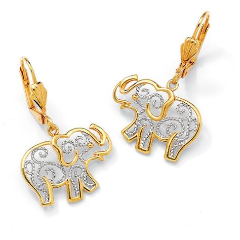 PalmBeach 18k  Gold Overlay Filigree Elephant Earrings Tailored ($25) ❤ liked on Polyvore featuring jewelry, earrings, gold filigree jewelry, 18 karat gold jewelry, elephant earrings, yellow gold jewelry and gold filigree earrings Elephant Necklace Gold, How To Clean Earrings, Popular Earrings, Elephant Jewelry, Gold Elephant, Palm Beach Jewelry, Elephant Earrings, Types Of Earrings, Filigree Jewelry