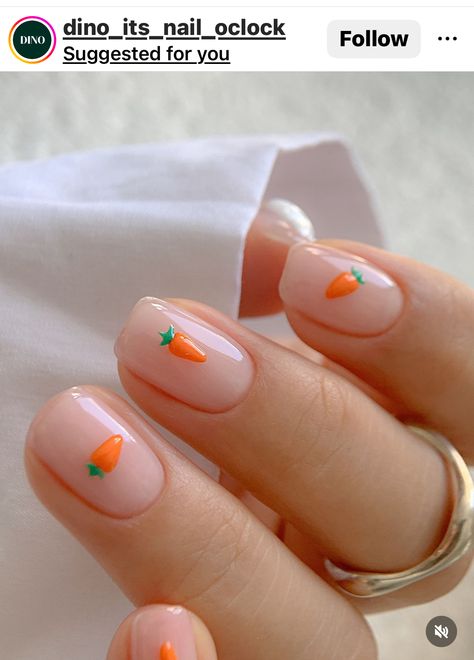 Bunny And Carrot Nails, Carrot Nails, Nails Nails, Gel Nails, Manicure, Nail Designs, Nail Art, Nails, Art