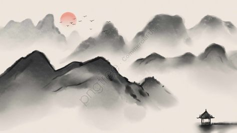 Chinese Ink Painting, Japanese Ink Painting, World Famous Paintings, Chinese Landscape Painting, Traditional Ink, Architecture Art Design, Tinta China, Font Illustration, Chinese Landscape