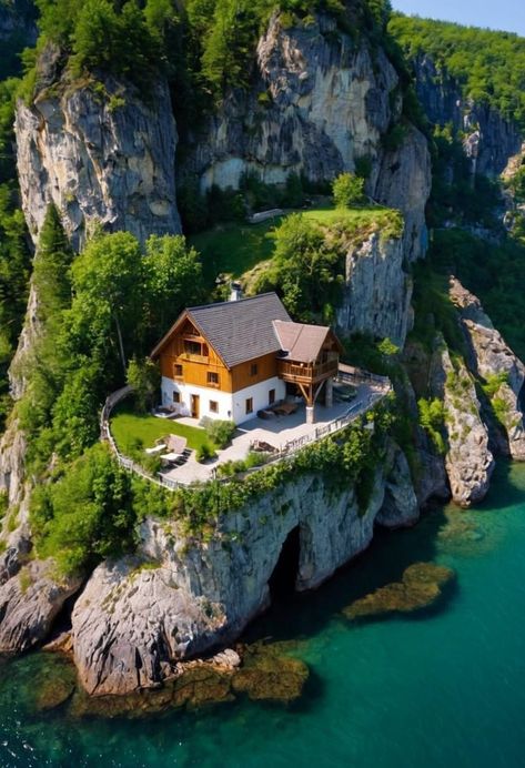 Isolated House, Switzerland House, Mountain Dream Homes, World Most Beautiful Place, House Floor Design, Mountain Vacations, Lake Cabins, Village House Design, Fantasy Places