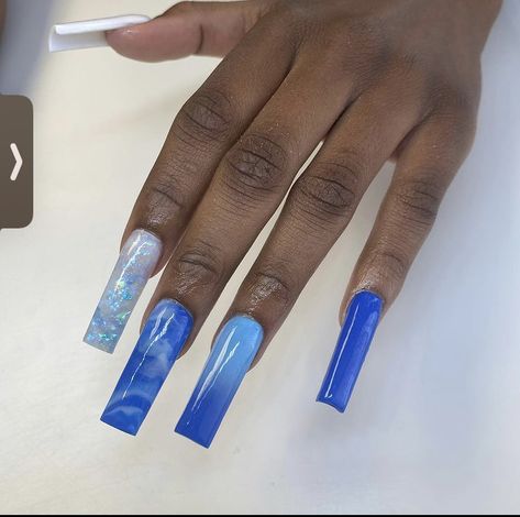 Icy Blue Nails Winter, Baddie Piercings, Baddies Nails, Sweet 16 Nails, 16 Nails, Royal Blue Nails, Black Acrylic Nails, Diy Acrylic Nails, Blue Acrylic Nails