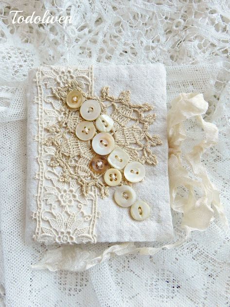 Todolwen: For My Love Of Needle Books ~ Buttons and Old Lace ... Lace Hearts, Needle Books, For My Love, Textile Art Embroidery, Lace Crafts, Stitch Book, Needle Cases, Lace Heart, Fabric Journals